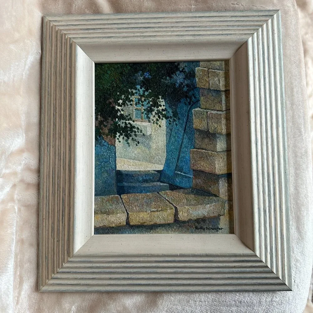Original Rolly Schaffer Oil Painting Artist Signed Textured Professional Frame